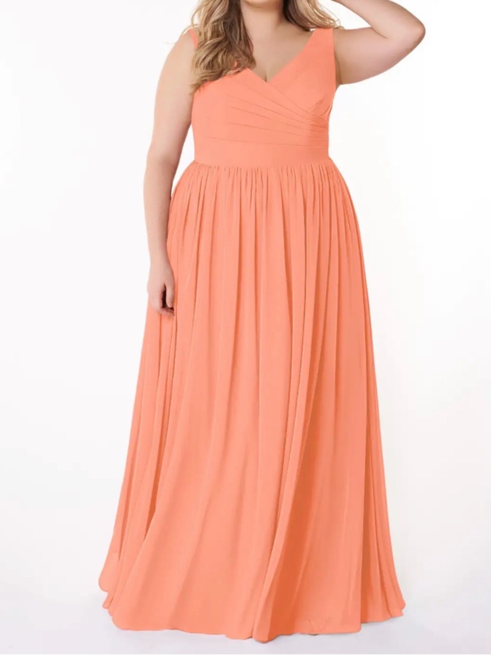 Azazie Sunset Chiffon V-Neck Floor length Dress size 20